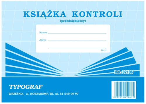 Druk Książka Kontroli Typ A5 02106