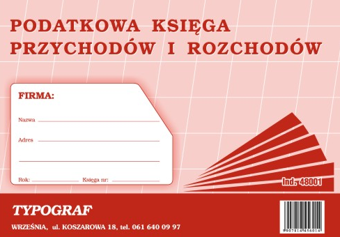 Druk podatkowa księga przychodów i rozchodów Typ A4 48001