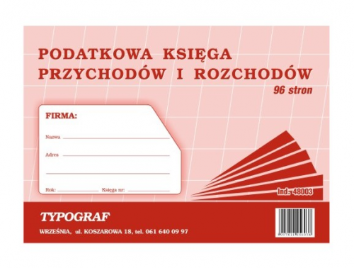 Druk podatkowa księga przychodów i rozchodów A4 48003