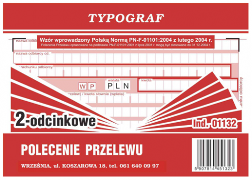 Druk Polecenie Przelewu 2 odc. Typ A6 01132