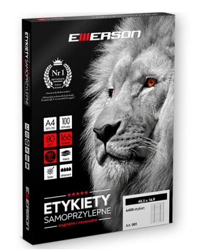 Etykiety samoprzylepne Emerson A4 210X297  '1