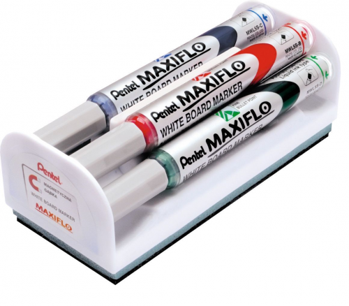 Marker do tablic Pentel MWL5S mix '4 + gąbka