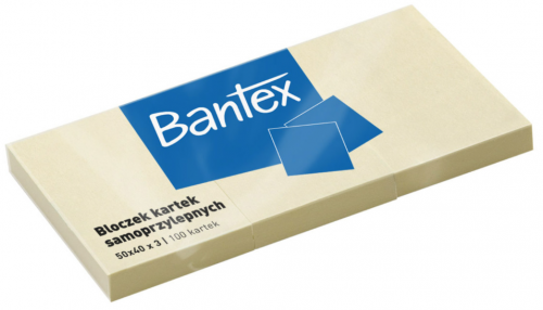 Notes samoprzylepny Bantex 50x40 żółty '3