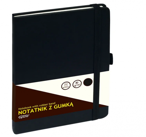 Notes z gumka Grand A5/80k czarny