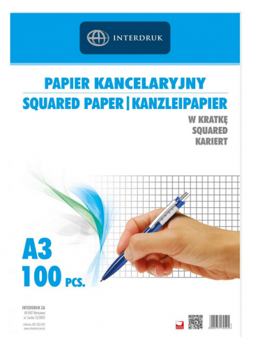Papier kancelaryjny Interdruk A3 70g kratka '100