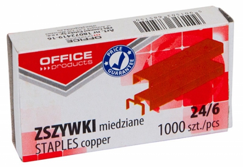Zszywki Office 24/6 '1000 miedziowane