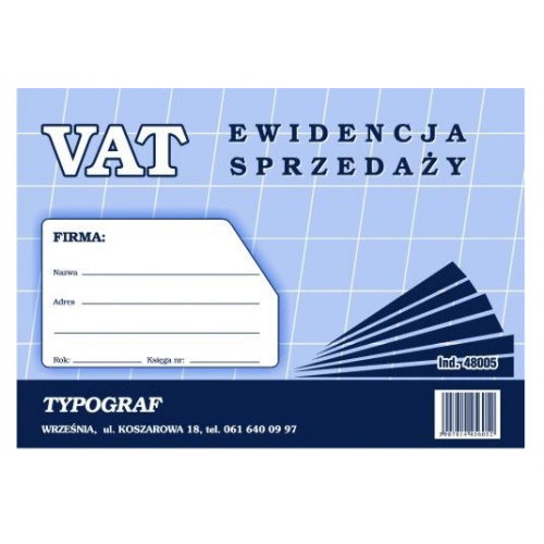 Druk Ewidencja Sprzedaży Vat Typ A5 48005