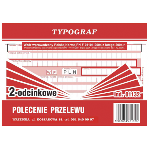 Druk Polecenie Przelewu 2 odc. Typ A6 01132