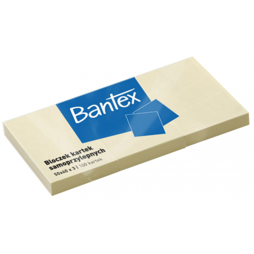 Notes samoprzylepny Bantex 50x40 żółty '3